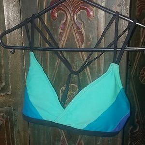 Medium blue green purple prana bikini top